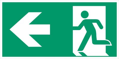 Rettungszeichen Rettungsweg (links) + Richtungspfeil links