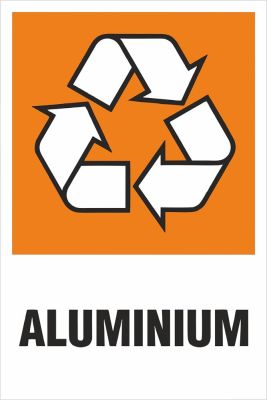 Recycling-Aufkleber ALUMINIUM, 500 x 350 mm, Kunststofffolie