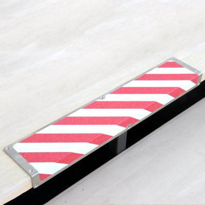 Antirutsch Treppenkantenprofile Aluminum breit, rot/weiss