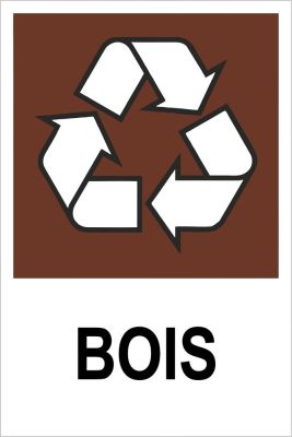 Recycling-Aufkleber BOIS, 500 x 350 mm, Kunststofffolie