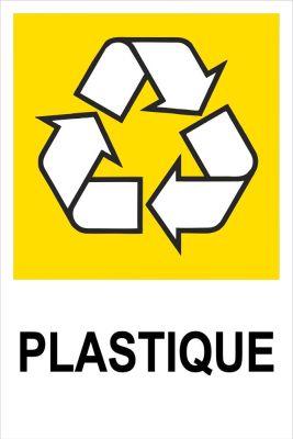 Recycling-Aufkleber PLASTIQUE, 500 x 350 mm, Kunststofffolie